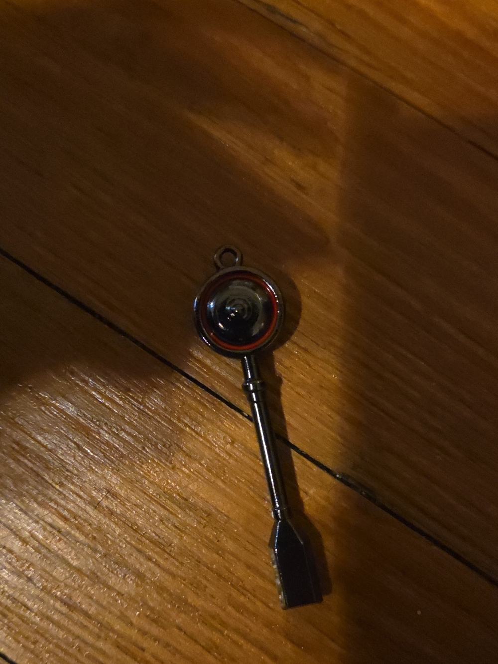 Black and Red Paddle Keychain Charm
